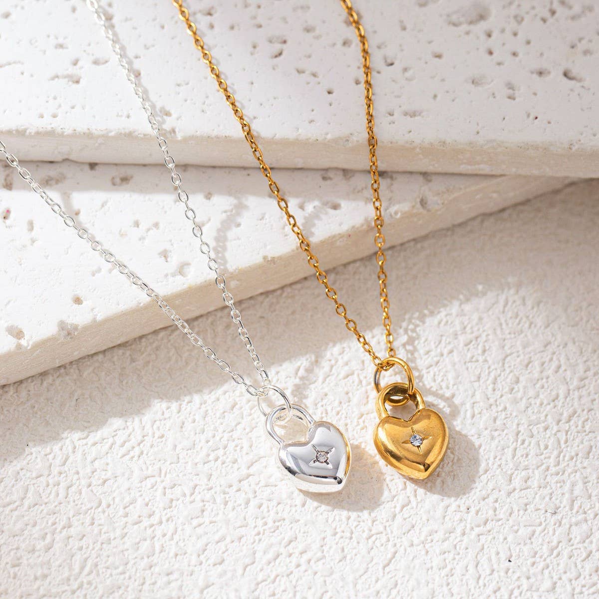 Creative stainless steel love lock necklace