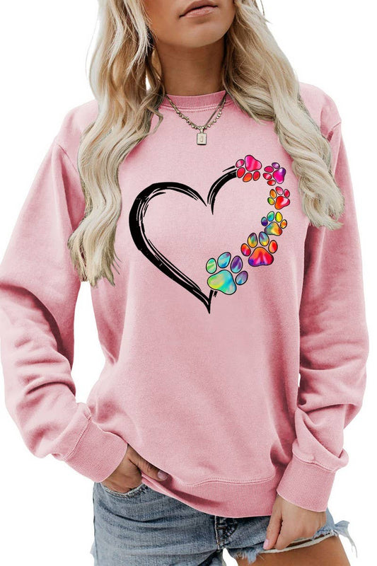 VALENTINE DAY RAINBOW PRINT PULLOVER_CWTSTL0985