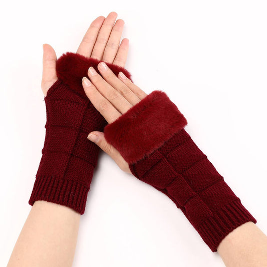 SIMPLE WARM KNITTED HALF-FINGER GLOVES_CWAG0111