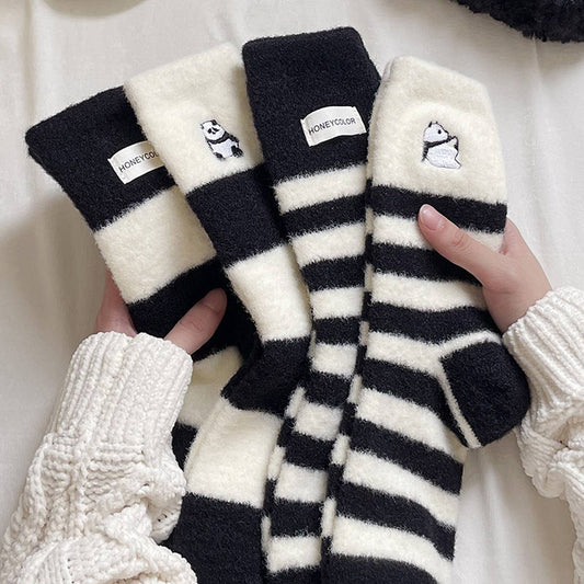 THICKENED PANDA FURRY HOME SLEEP SOCKS