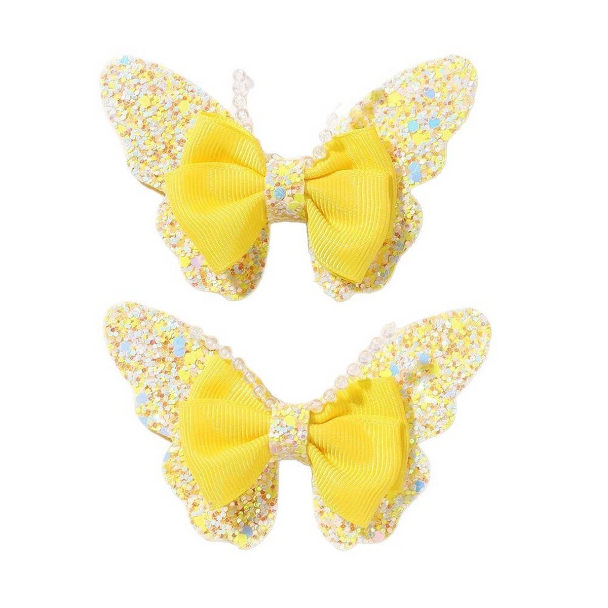 Glitter Bow Hair Clips Set for Baby Girls