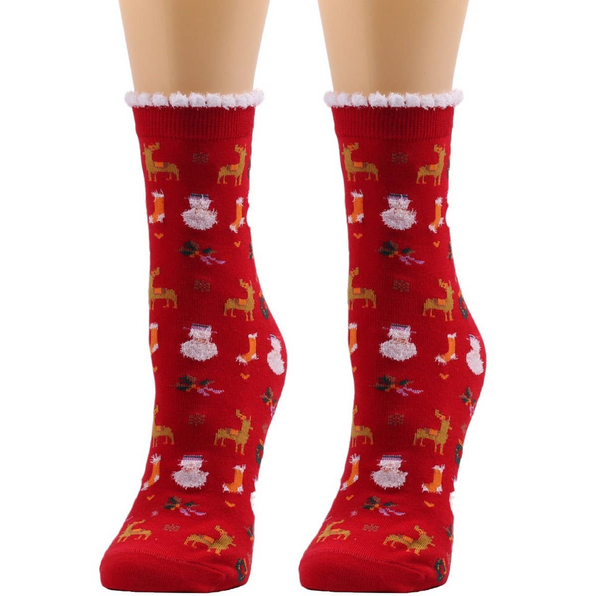 CWMS02687_CHRISTMAS WOMEN KNEE HIGH HOLIDAY SOCKS