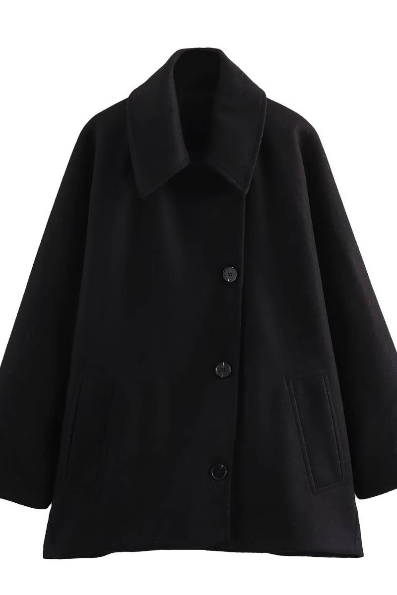 CWOCO0903_FALL FASHION BUTTON-UP LONG-SLEEVED COAT