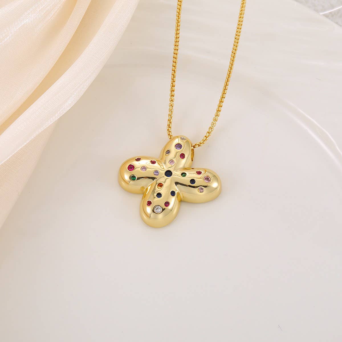 Creative Glossy Colorful Letter Pendant Necklace