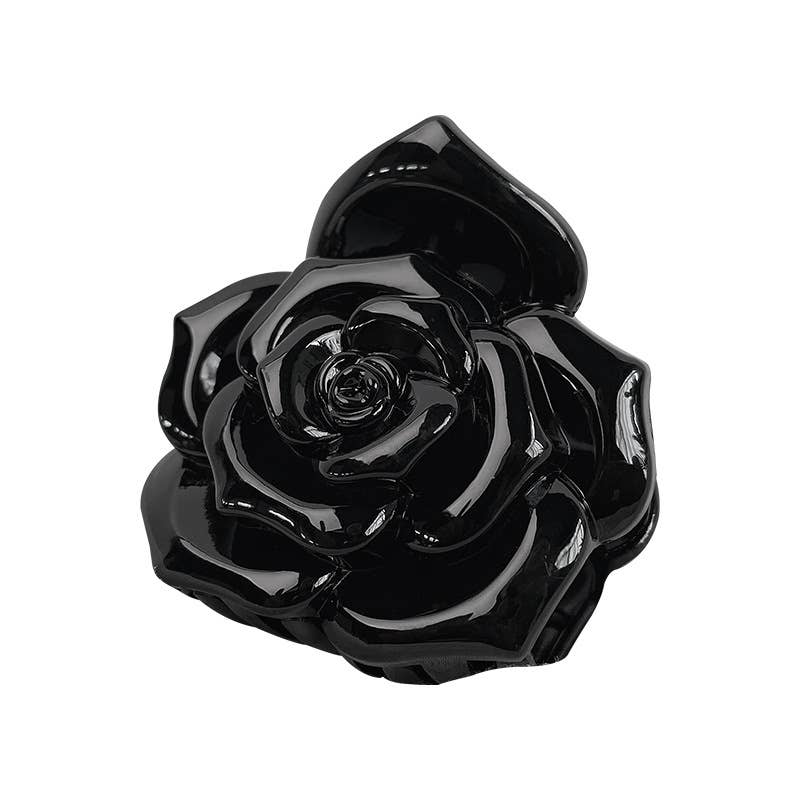 Vintage semi-transparent rose clipper hair clips