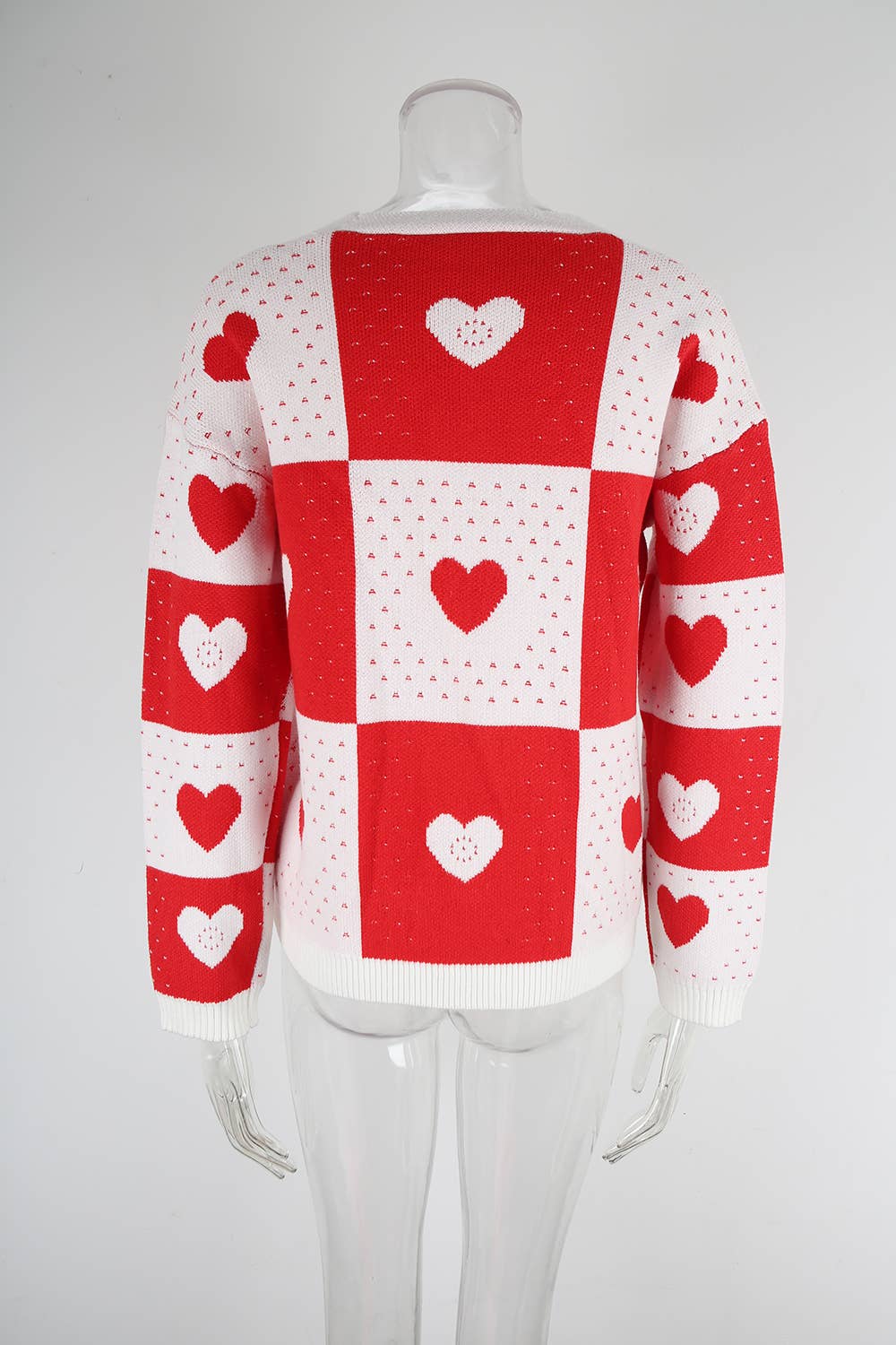 Valentine's Day heart-shaped knitted cardigan