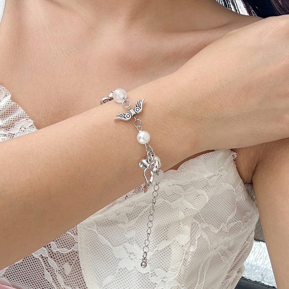 SWEET AND COOL PASTORAL STYLE BOW TASSEL BRACELET