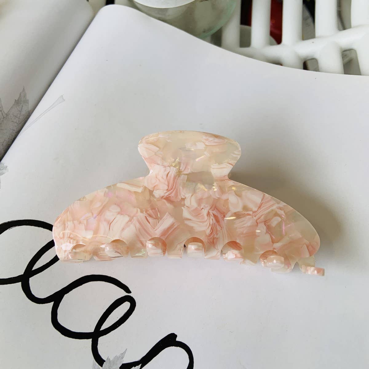 Colorful Floral Acetate Hair Claw, Large Chic Clip