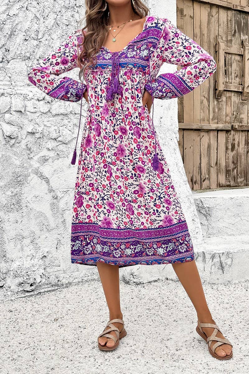 CWDMD4633_SPRING AND SUMMER LEISURE RESORT PRINT DRESS