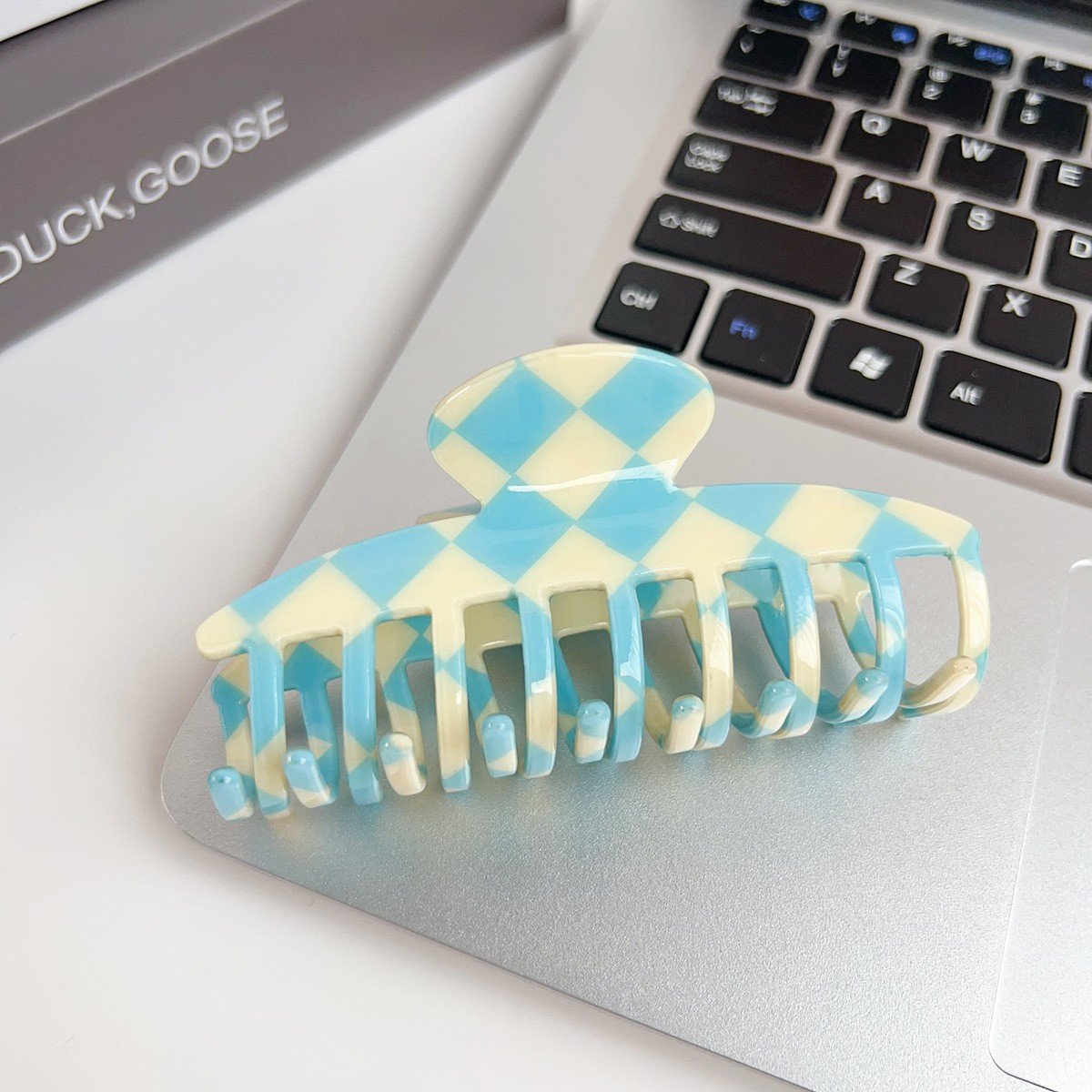 Checkerboard Hair Claw ??Candy Color Acetate Look_CWAHA0395