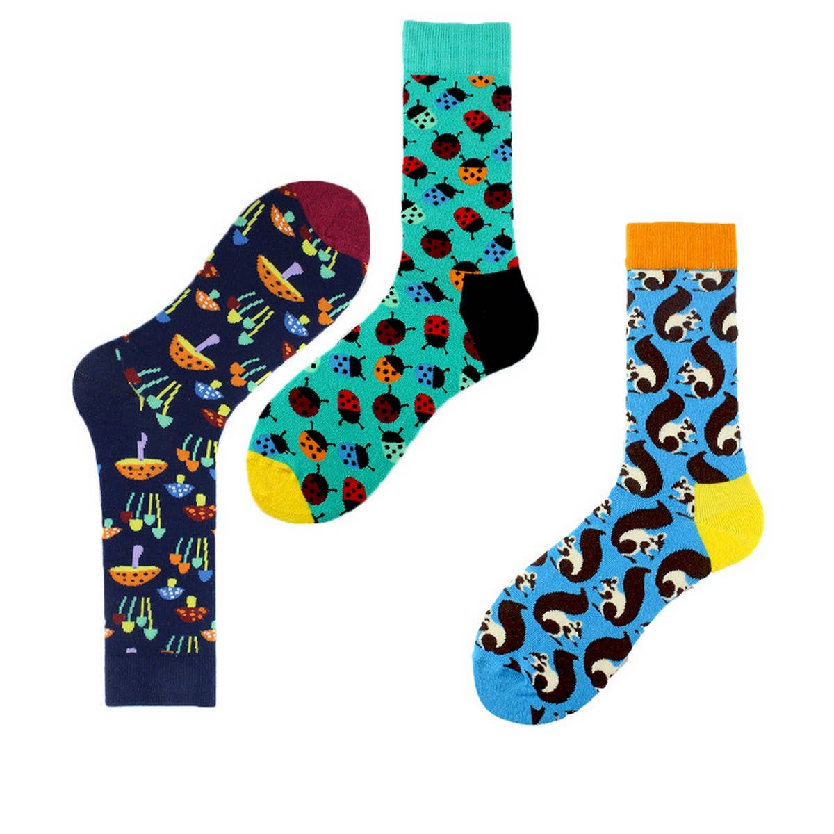FUN CARTOON PRINTED MID-TUBE SOCKS CREW SOCKS_CWAH1118