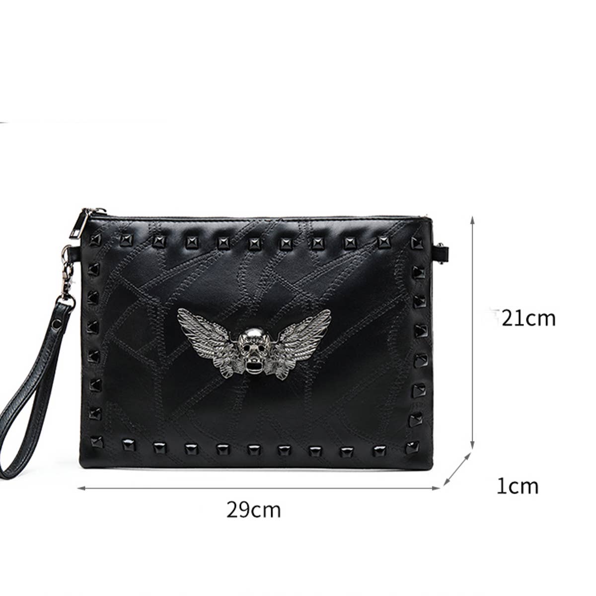 FASHIONABLE RIVET SKULL CROSSBODY BAG CARRYING BAG_CWAB1483