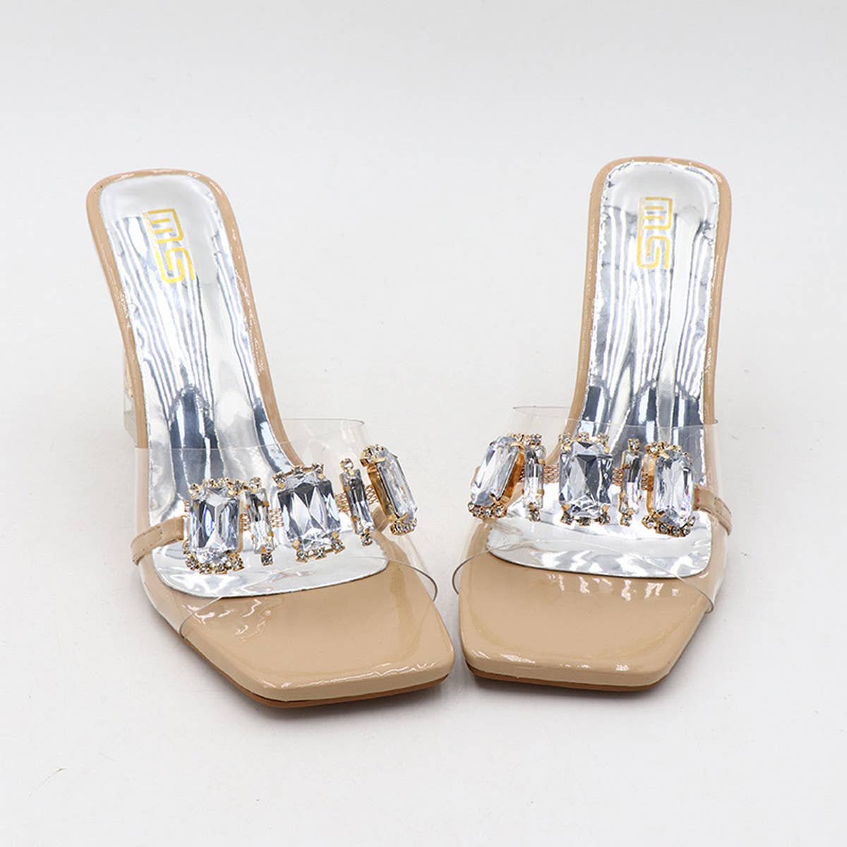 RHINESTONE SEXY THICK HEEL HIGH HEEL SANDALS
