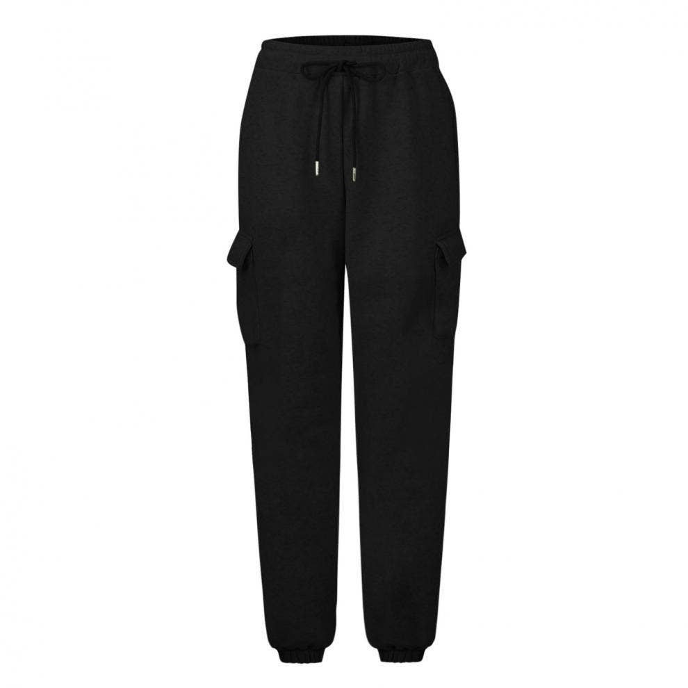 Solid-color straight-leg wide-leg sweatpants