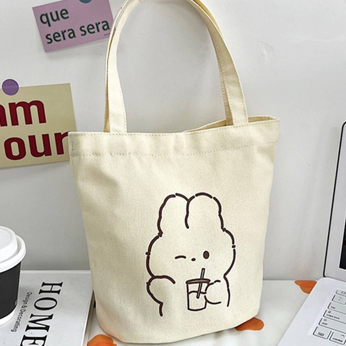 CUTE CARTOON RABBIT MINI TOTE BAG_CWAB1713