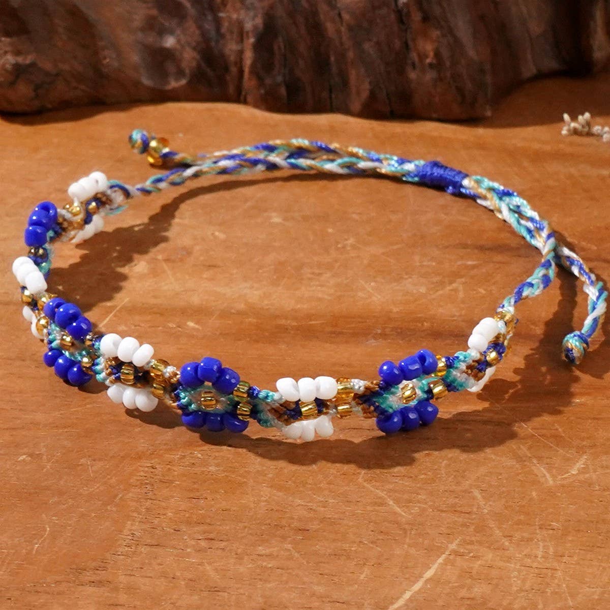 COLORFUL FLOWER RICE BEADS HANDMADE BEADED BRACELET