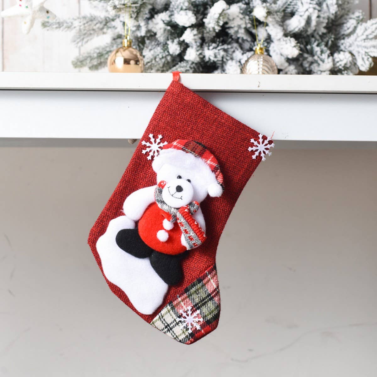 SEQUINED 3D SANTA CLAUS CHRISTMAS STOCKINGS