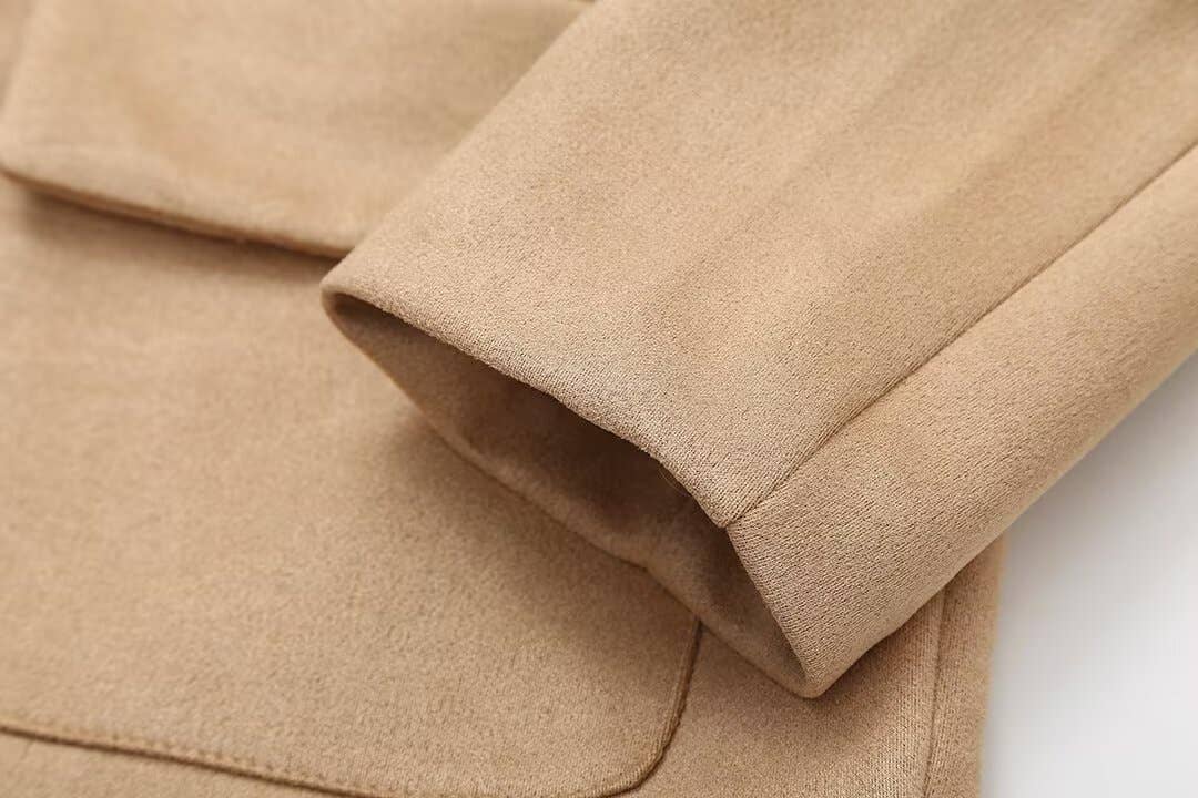 SINGLE-BREASTED LONG-SLEEVED COAT WITH POCKETS