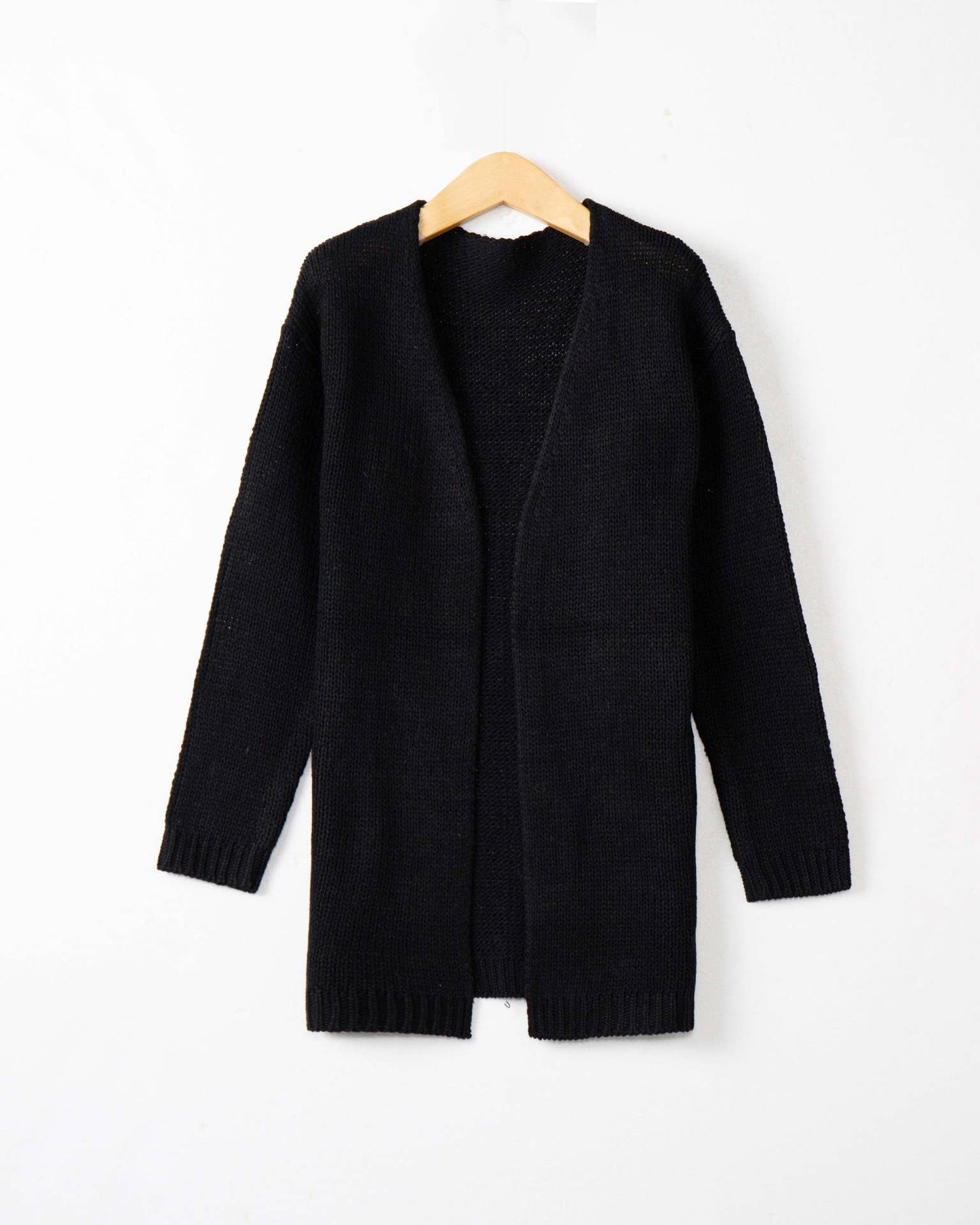 LONG SLEEVE SOLID COLOR LOOSE MID-LENGTH CARDIGAN