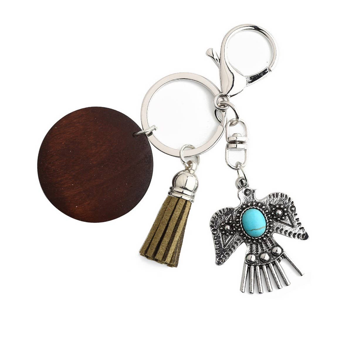 Boho Western Eagle Keychain with Alloy Pendant_CWAB5086