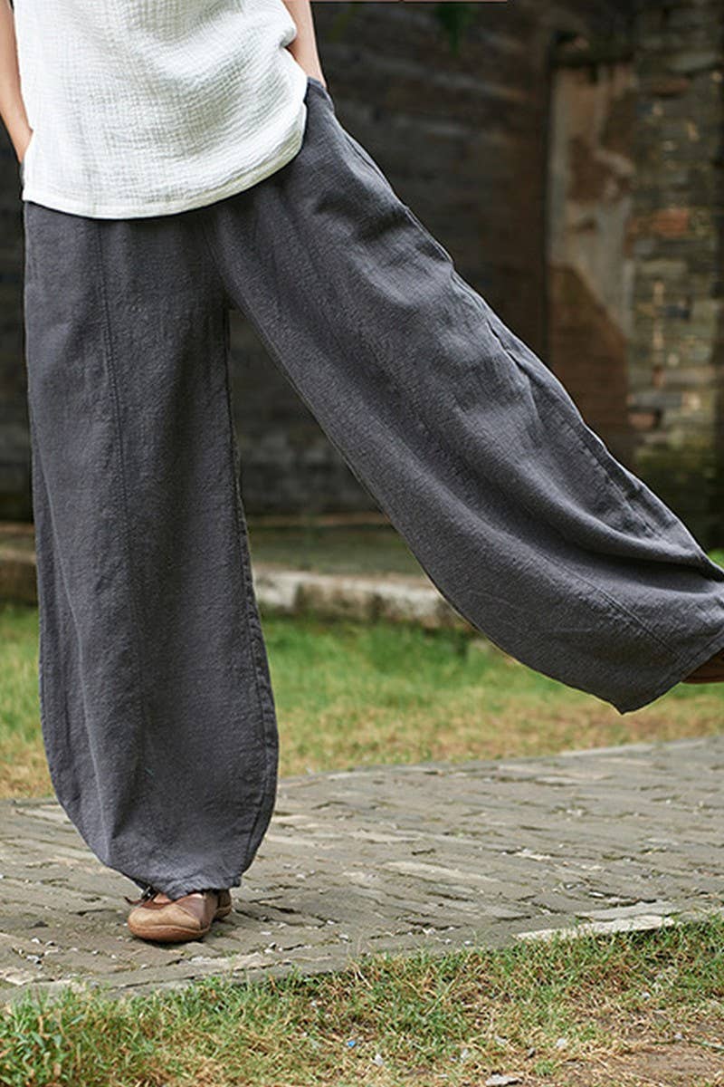 CWBLP1375_COTTON AND LINEN WASHED LOOSE CASUAL BLOOMERS