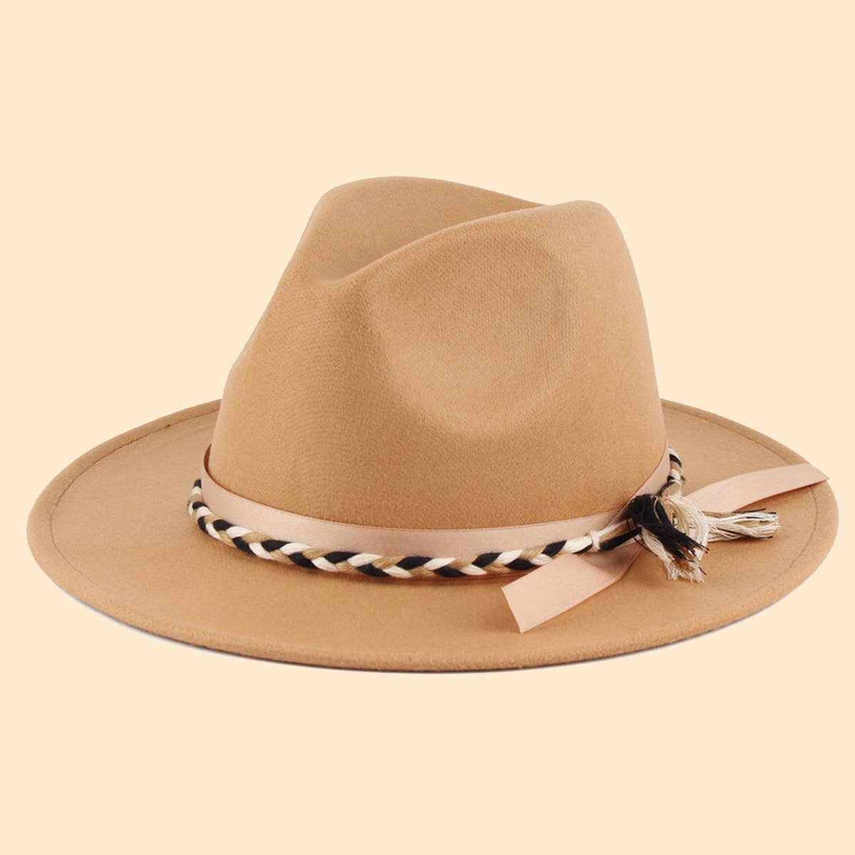 FASHION RETRO SOLID COLOR FELT HAT JAZZ HAT_CWAH0764
