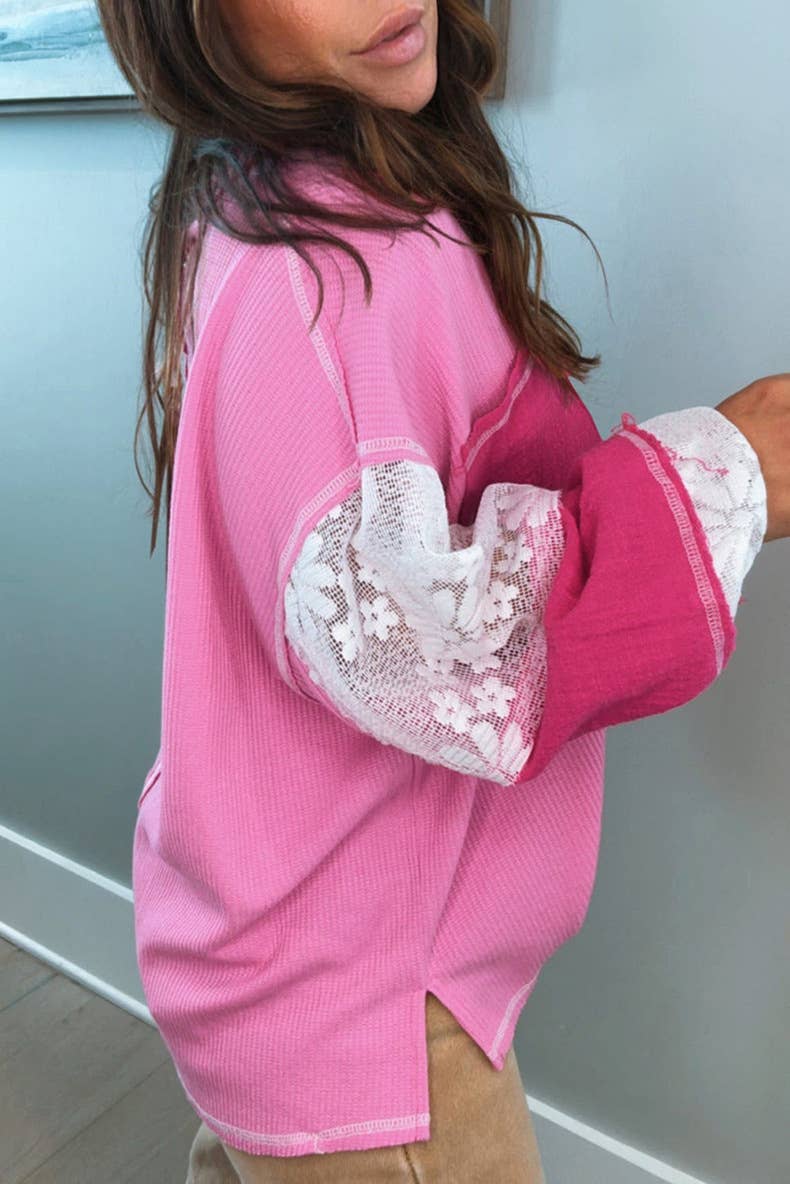 WOMEN'S LOOSE CASUAL PATCHWORK V-NECK SWEATER