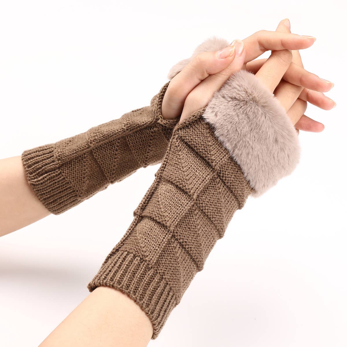 SIMPLE WARM KNITTED HALF-FINGER GLOVES_CWAG0111
