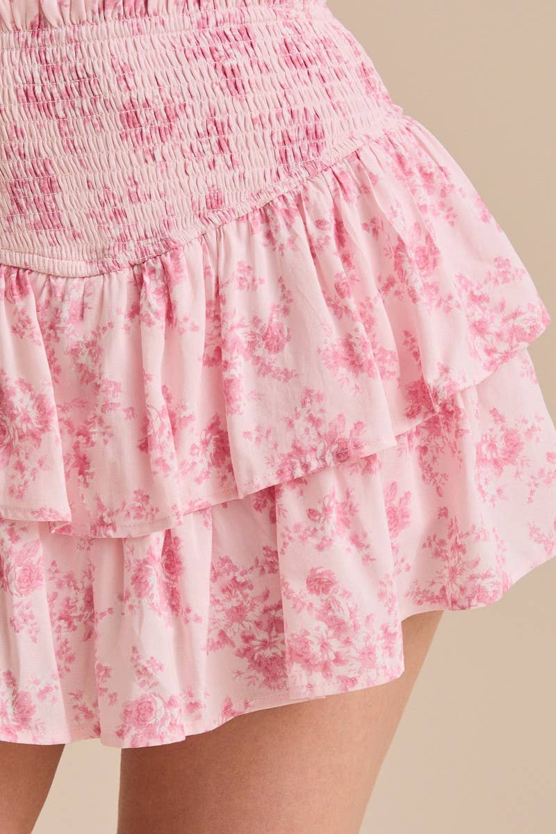 CWBSS0467_SWEET BALLET FLORAL HIGH WAIST TIERED SKIRT