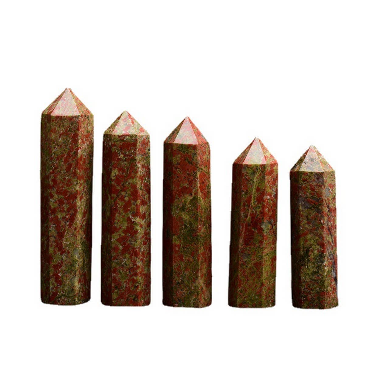 Natural Chrysoprase Hexagon Crystal Tower