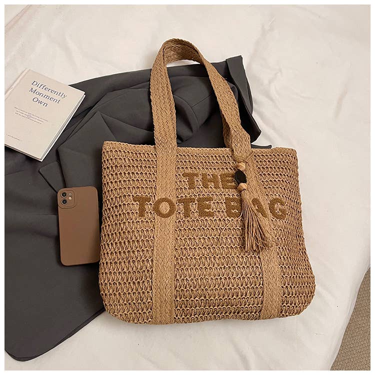 Fashionable tassel personalized casual woven bag