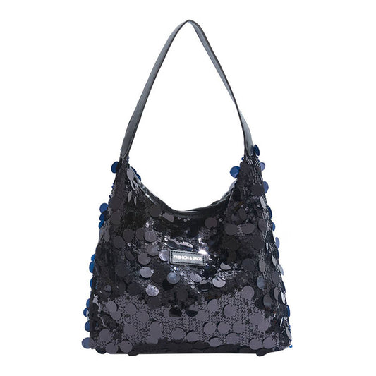 Fashionable sequined large-capacity handbag