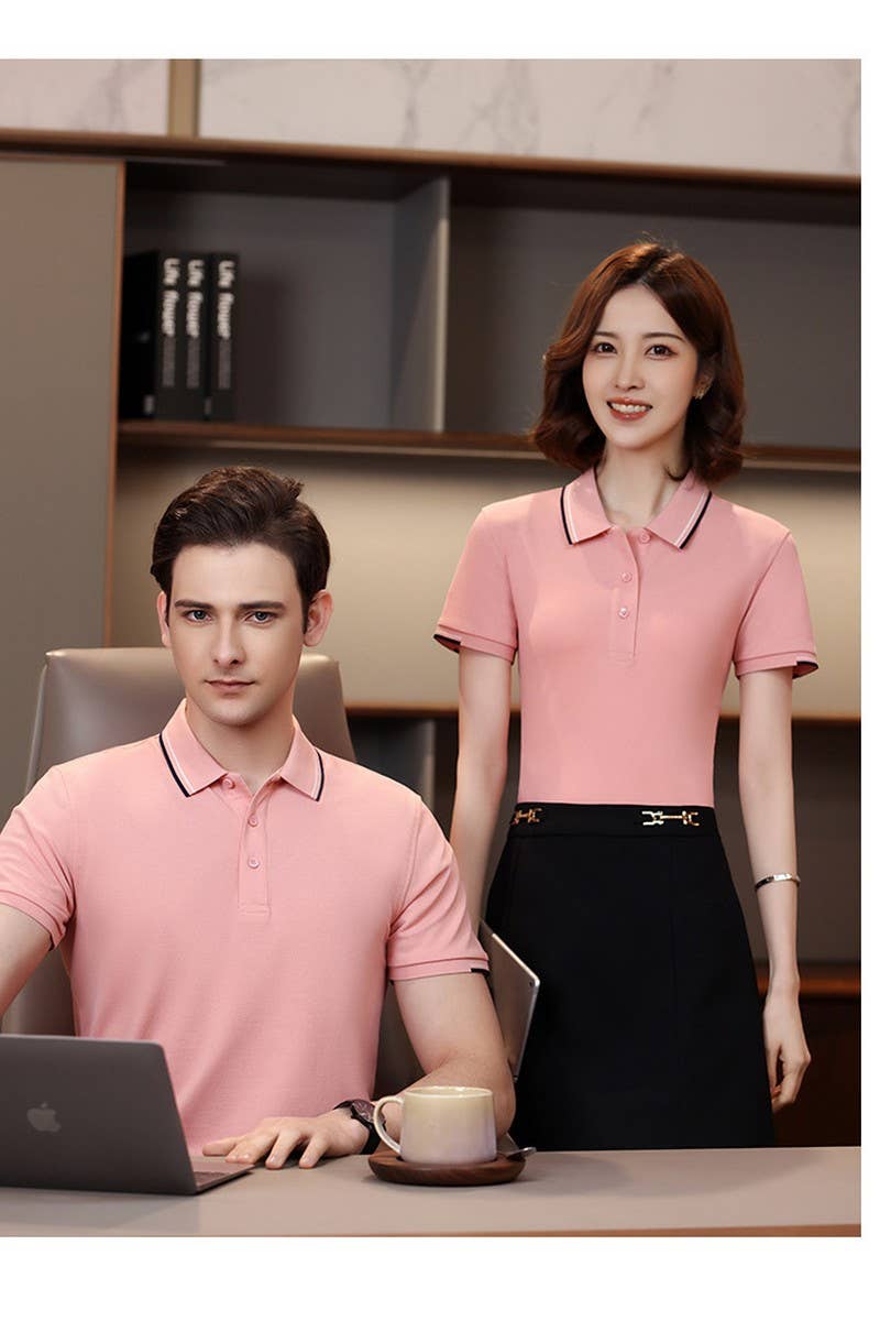 EASY CARE SOLID COLOR POLO SHIRT OFFICE VACATIONCWTBLS02454