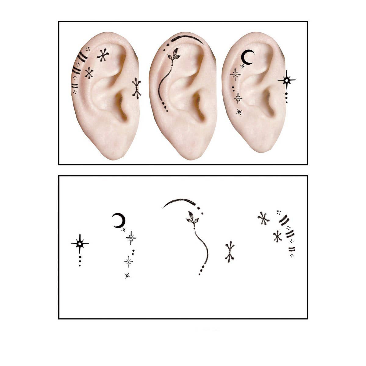Cute Cartoon Ear Tattoos ? Waterproof Sticker Set