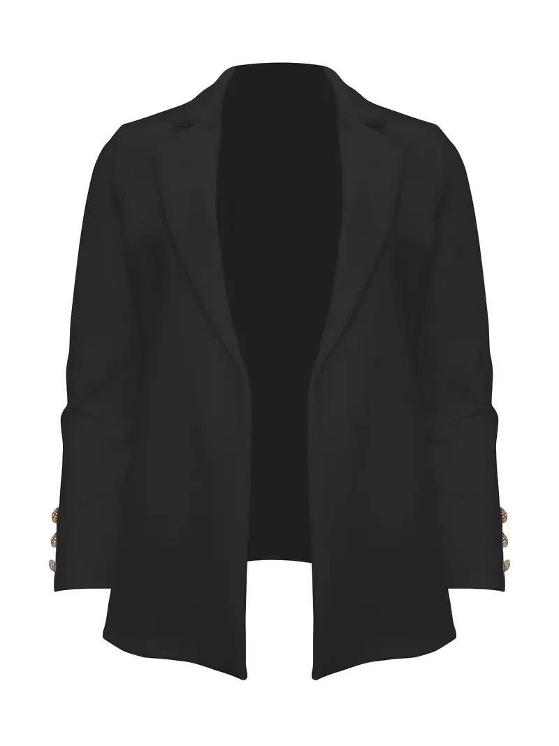 Fashionable and elegant solid-color lapel blazer