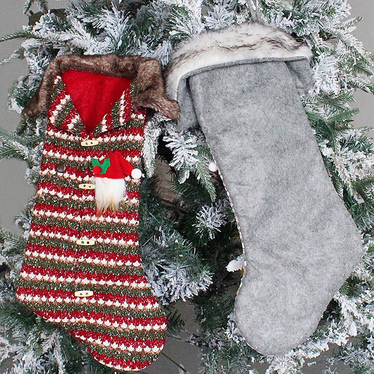 CREATIVE KNITTED CHRISTMAS STOCKING CANDY BAG