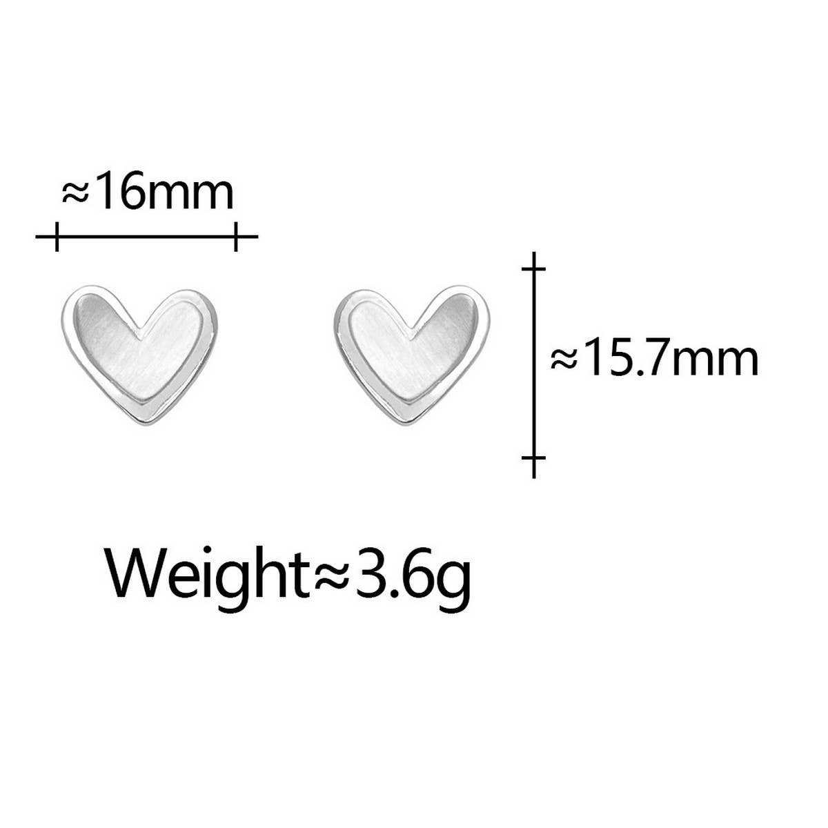 VALENTINE'S DAY DESIGN BRUSHED HEART EARRINGS