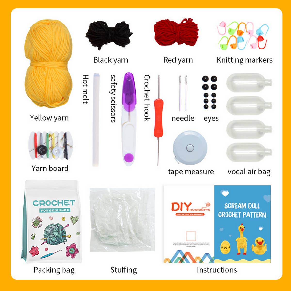 MANUAL DIY KNITTING CUTE DOLL MATERIAL PACKAGE