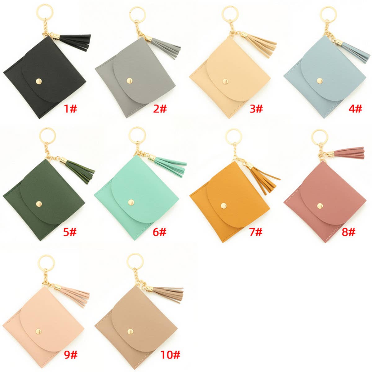 NEW SOLID COLOR CARD HOLDER KEYCHAIN