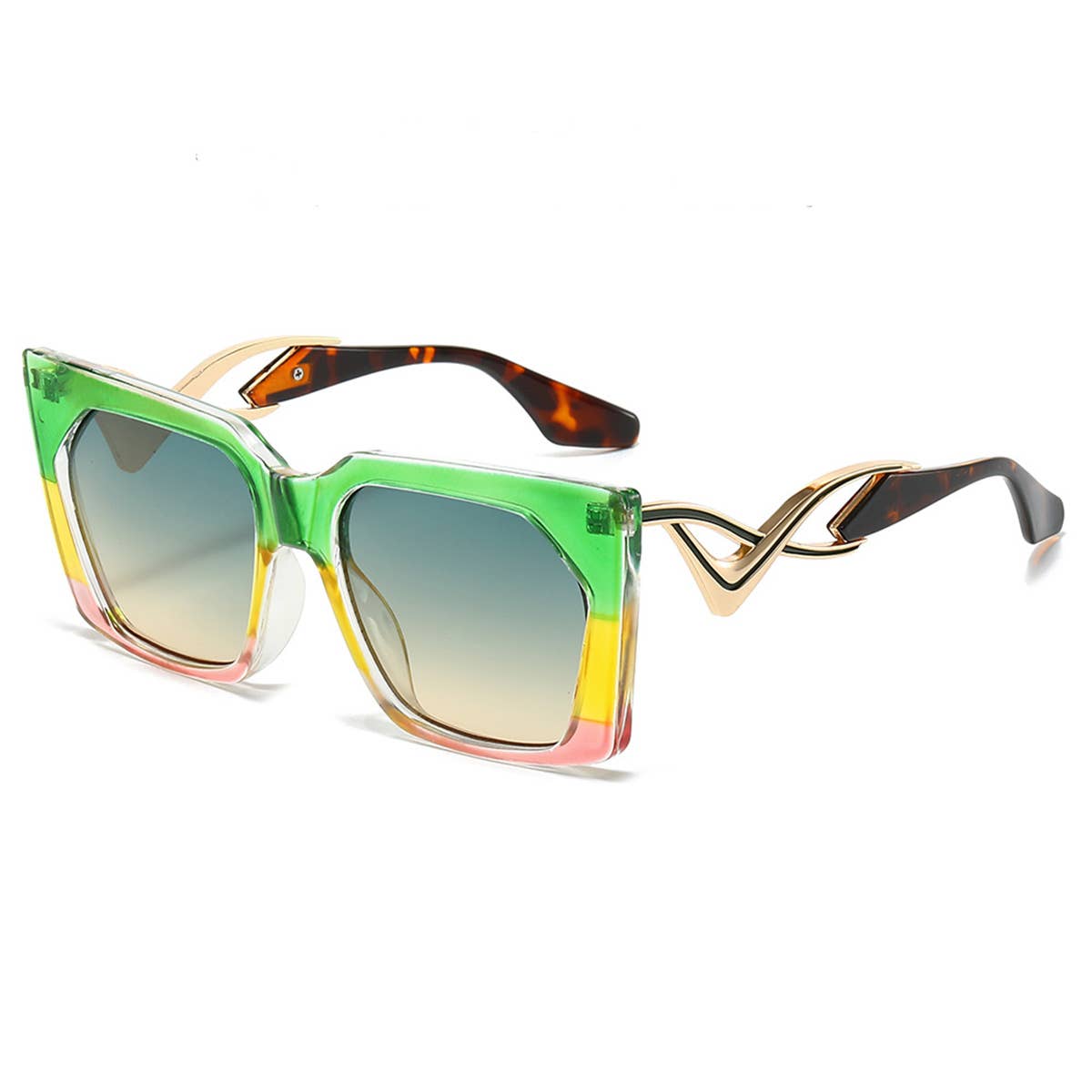 CAT-EYE CURVED TEMPLE FASHION SUNGLASSES_CWASG0536