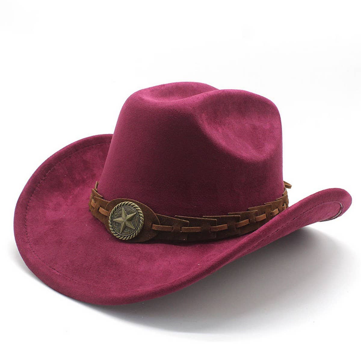 Faux Suede Felt Cowboy Hat Men's Classic Fedora_CWAH2510