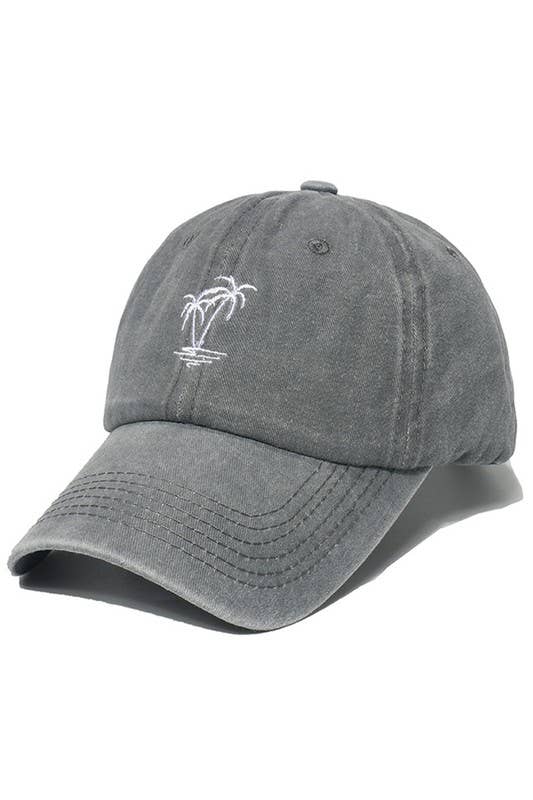 Soft Top Baseball Cap, Coconut Tree Design CWAH0017