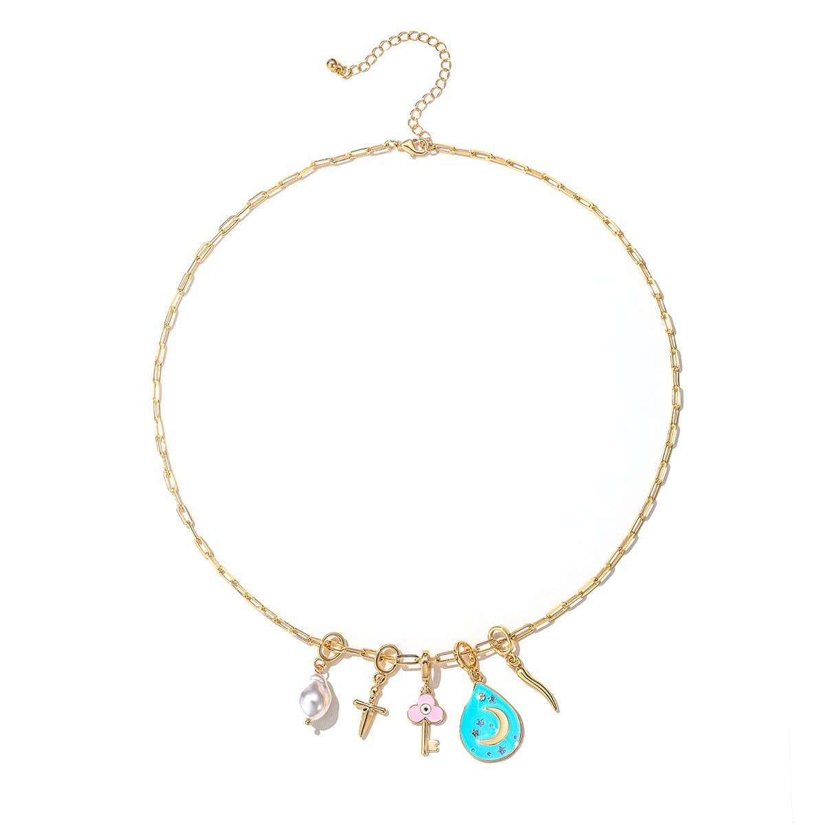 WOMEN'S MOON PENDANT NECKLACE EARRINGS SET