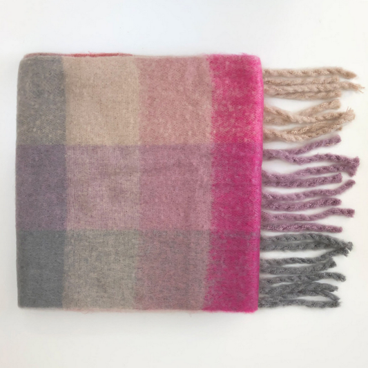 Colorful Tartan Scarf ? Cozy Thick Winter Wrap