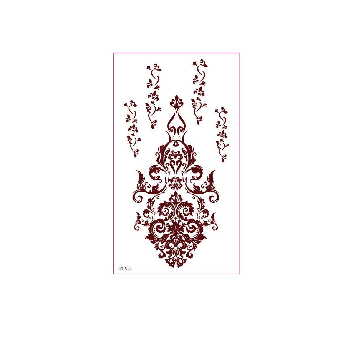 Realistic Brown Henna Tattoo Stickers Waterproof_CWMM8347