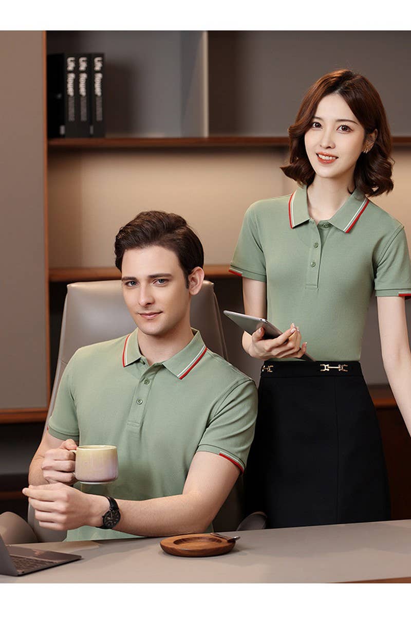 EASY CARE SOLID COLOR POLO SHIRT OFFICE VACATIONCWTBLS02454