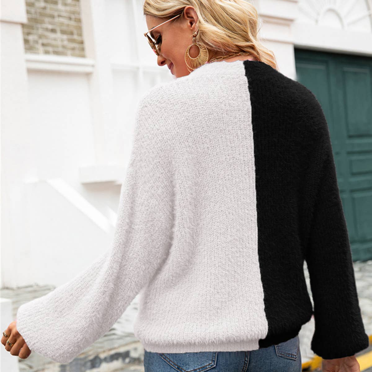 HIPSTER PATCHWORK COLOR CARDIGAN JACKET