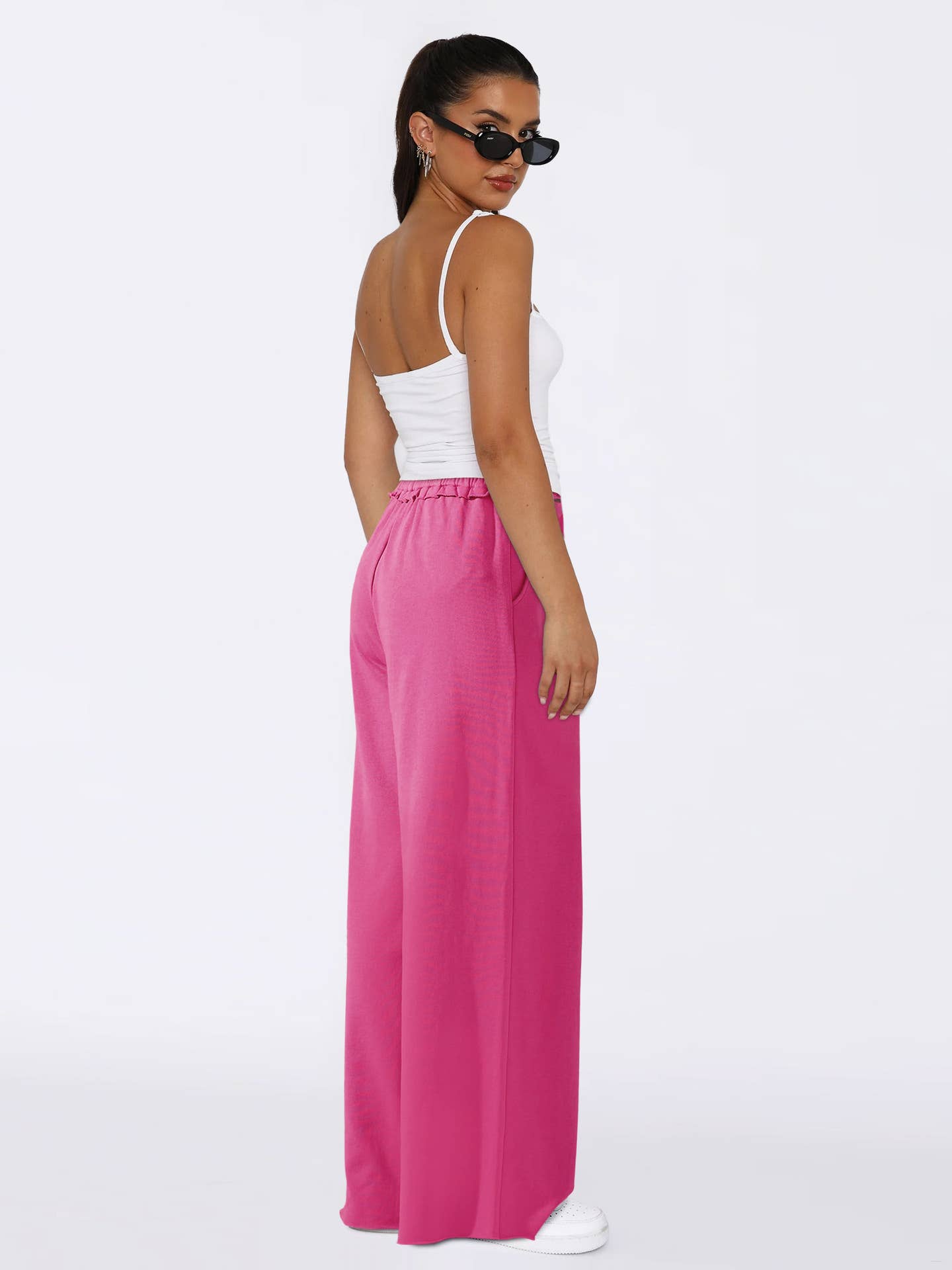 Loose casual lace-up straight-leg casual pants