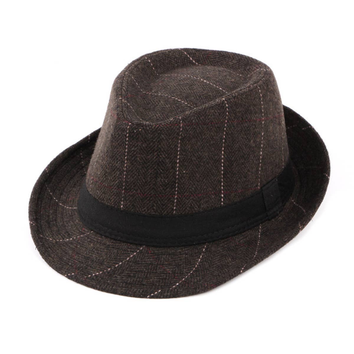 2024 NEW BRITISH STYLE CLASSIC PLAID JAZZ HAT_CWAH1914