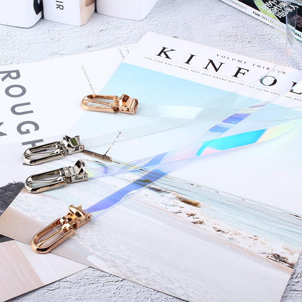 CWABE0963_SUMMER LADIES TRANSPARENT COLORFUL THIN BELT